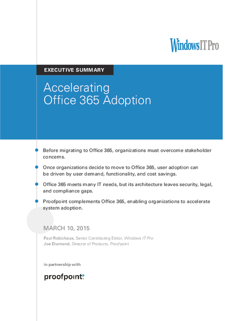 Accelerating Office365 Adoption with Security and Compliance Controls